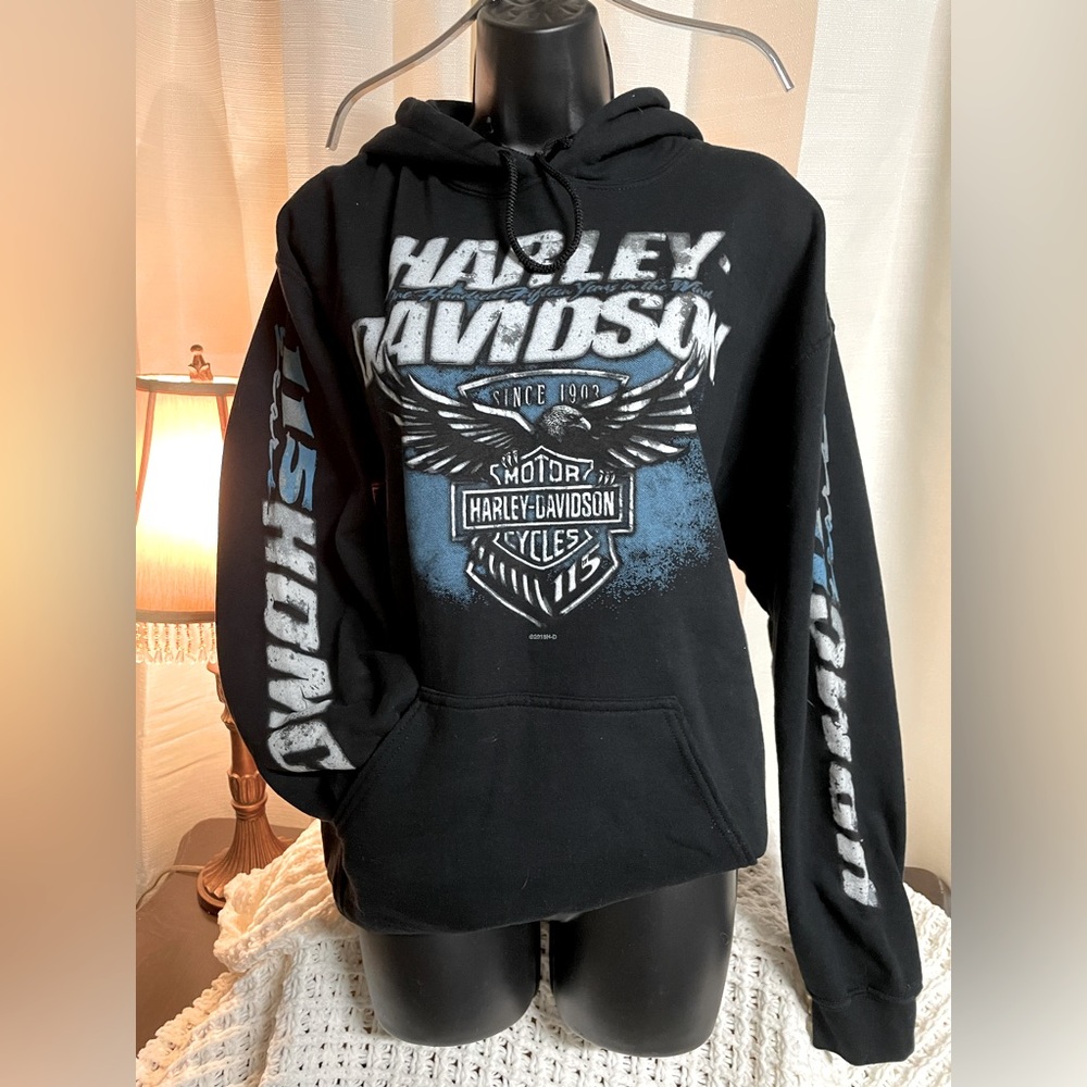 Harley Davidson black graphic hoodie